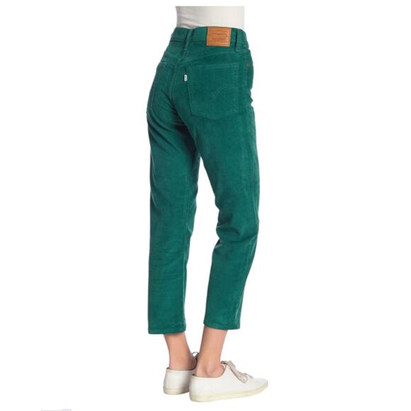 Levis Pants Womens Size 25 Kelly Green Wedgie Straight Corduroy Button Fly - Picture 4 of 16